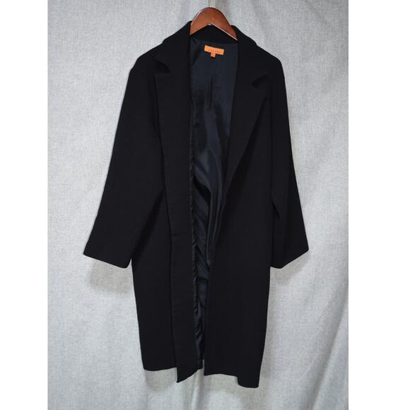 HARARI Jackets & Blazers - Harari Black Open Front Silk-Lined Jacket L Made in USA
